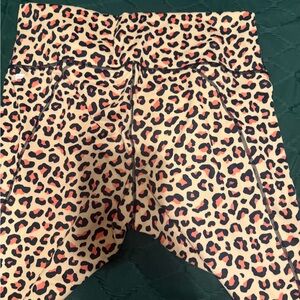 Fabletics Leopard Print Leggings - Black and Red